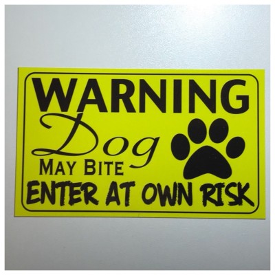 Warning Dog or Dogs May Bite Sign Wall Plaque or Hanging Pet Gate Fence Risk   292303620278